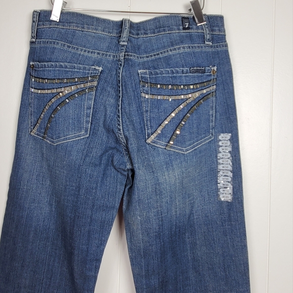 7 For All Mankind Denim - NWT Dojo beaded rhinestone pocket jeanssize 30